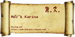 Mák Karina névjegykártya